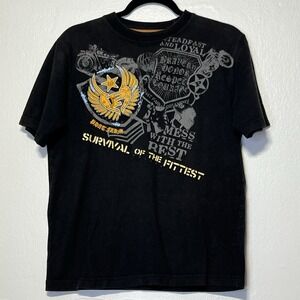 Vintage Phat Farm 1992‎ Street wear T Shirt M Black Distressed Y2K flaw